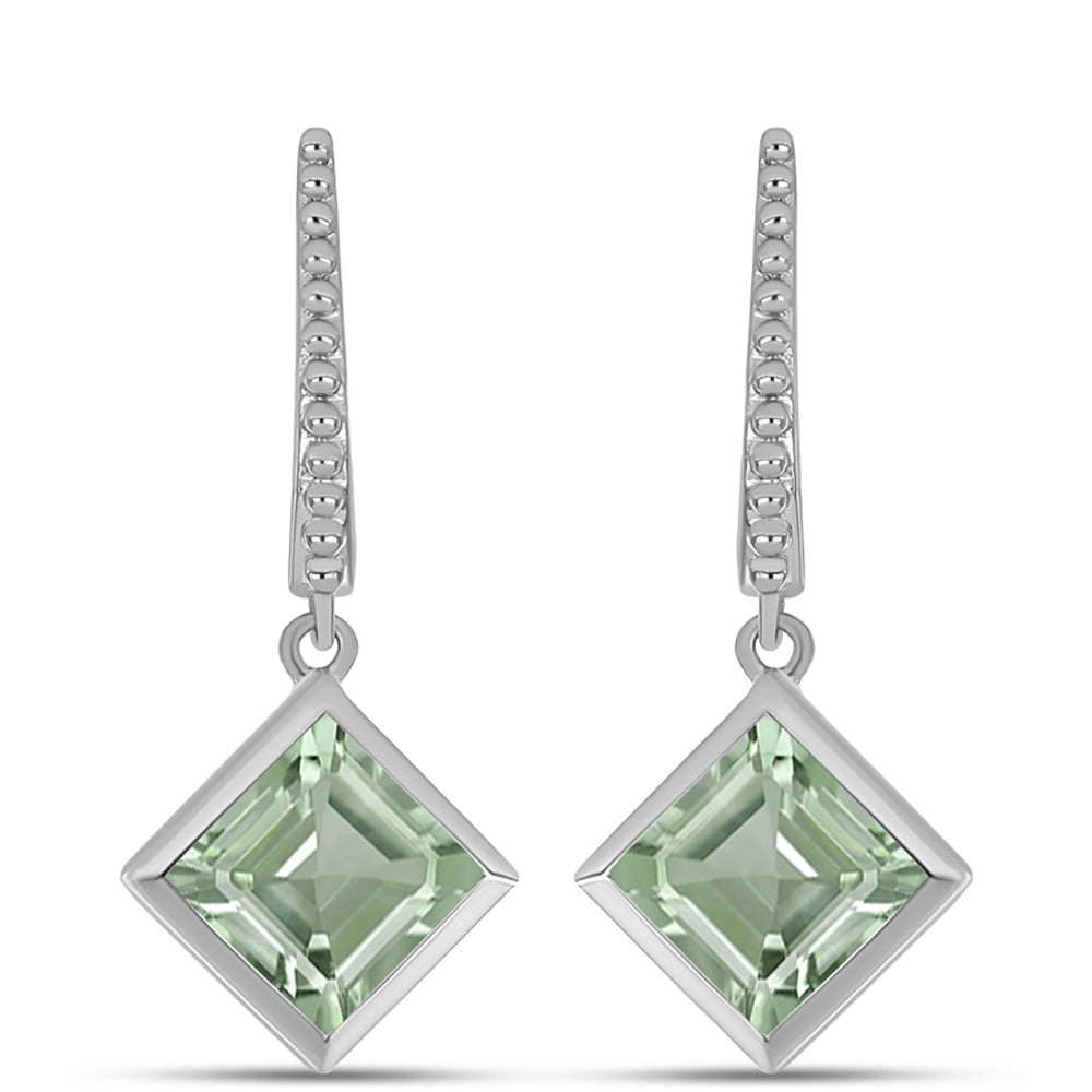 Pendientes de Plata con Amatista Verde