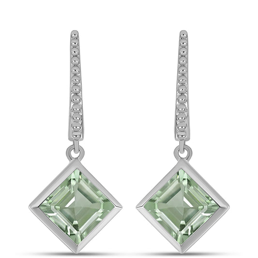 Pendientes de Plata con Amatista Verde