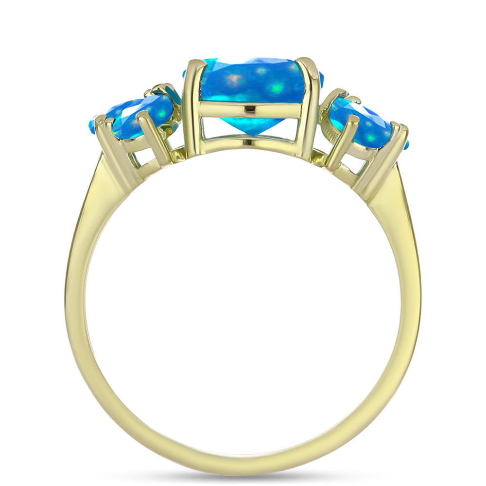 Anillo de Plata Bañada en Oro con Ópalo Paraíso de Etiopia 2 