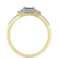 Anillo de Plata Bañada en Oro con Diamante blanco y Topacio Blanco