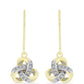 Pendientes de Plata Bañada en Oro con Diamante blanco