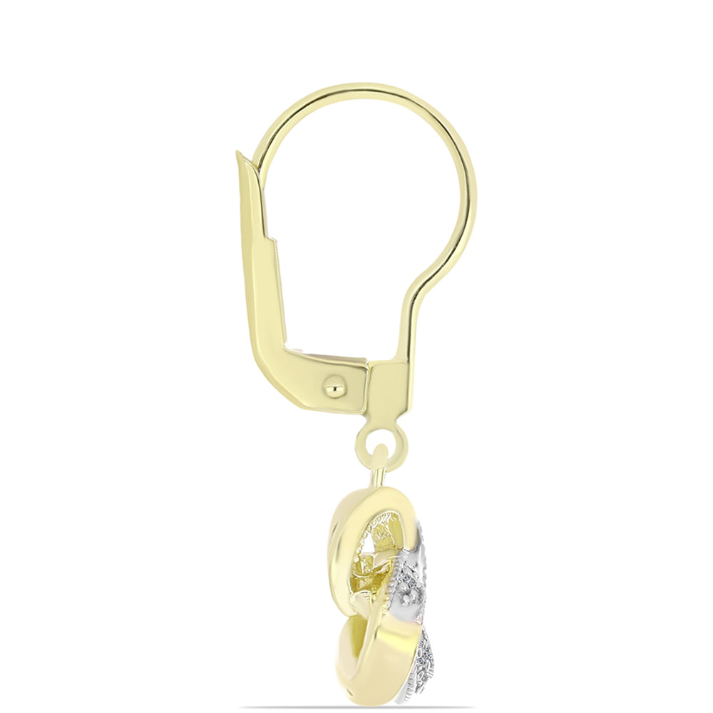 Pendientes de Plata Bañada en Oro con Diamante blanco 2 