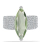 Anillo de Plata con Amatista Verde y Topacio Blanco