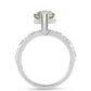 Anillo de Plata con Amatista Verde y Topacio Blanco