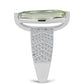 Anillo de Plata con Amatista Verde y Topacio Blanco