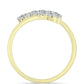 Anillo de Plata Bañada en Oro con Diamante blanco y Topacio Blanco