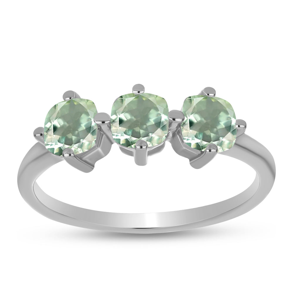 Anillo de Plata con Amatista Verde