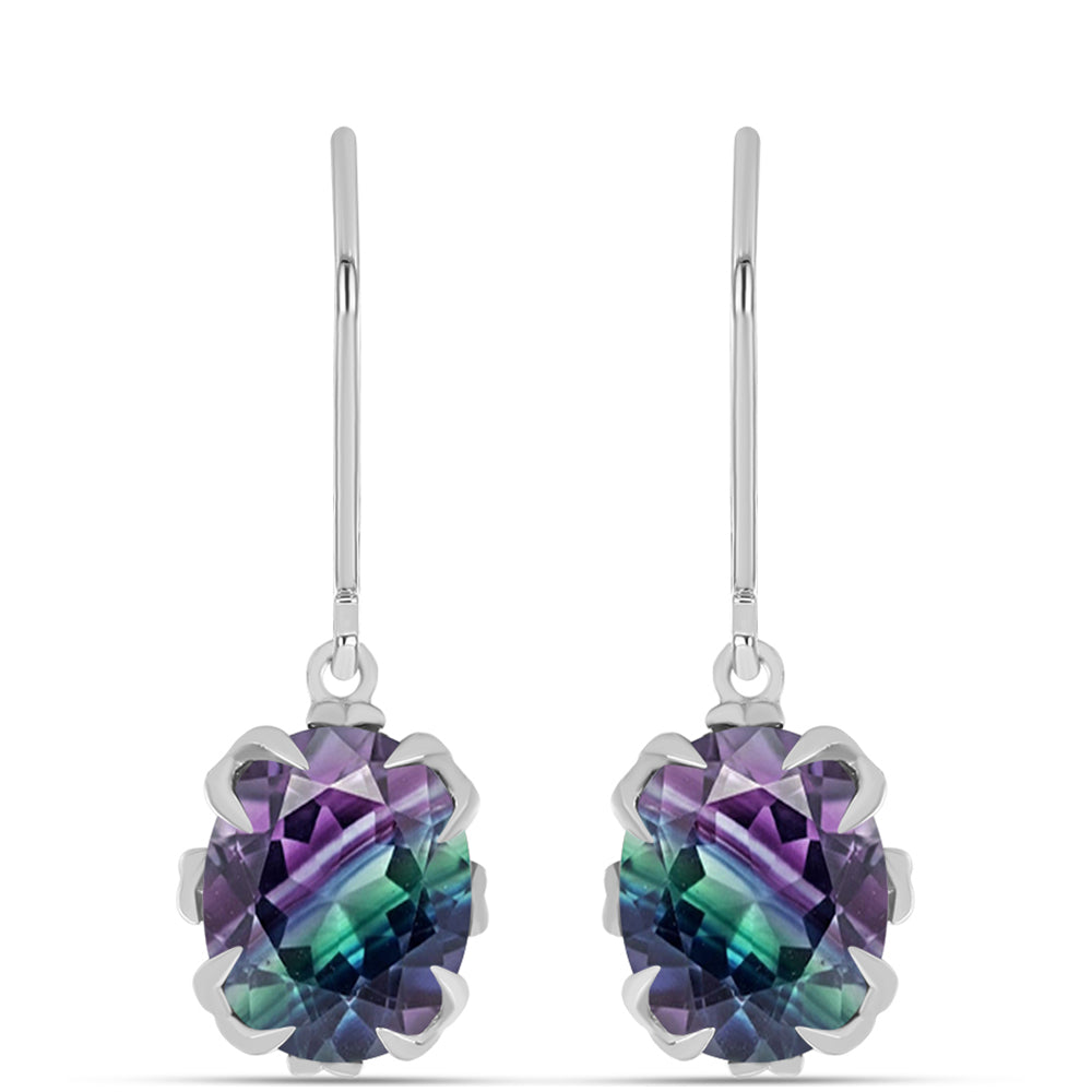 Pendientes de Plata con Fluorita cebra