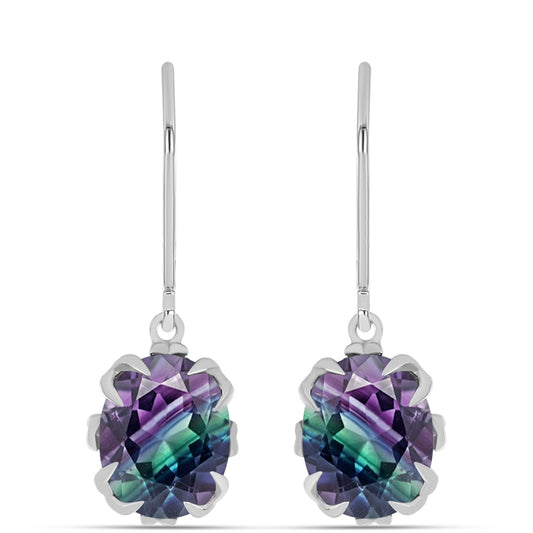 Pendientes de Plata con Fluorita cebra