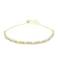 Pulsera de Plata Bañada en Oro con Diamante blanco y Topacio Blanco