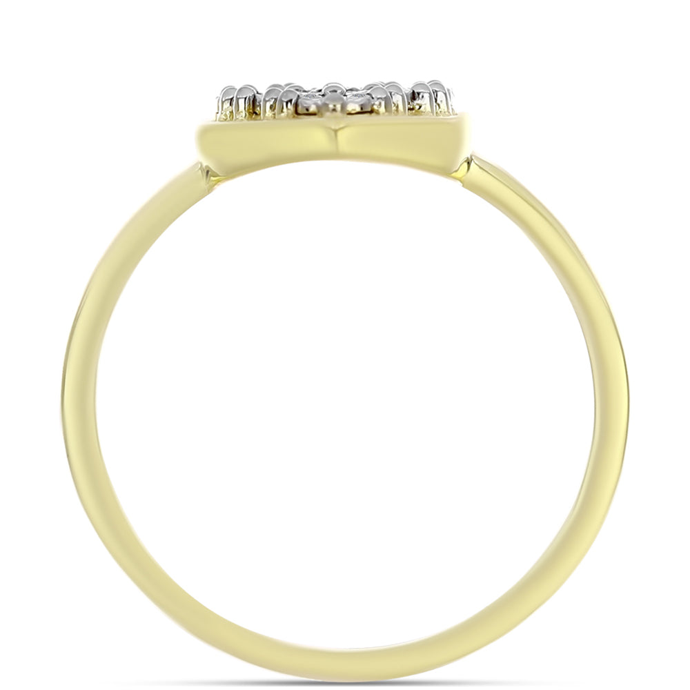 Anillo de Plata Bañada en Oro con Diamante blanco