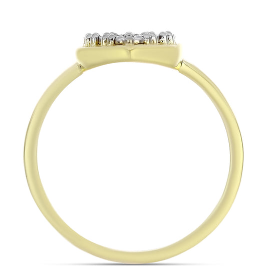 Anillo de Plata Bañada en Oro con Diamante blanco
