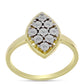 Anillo de Plata Bañada en Oro con Diamante blanco