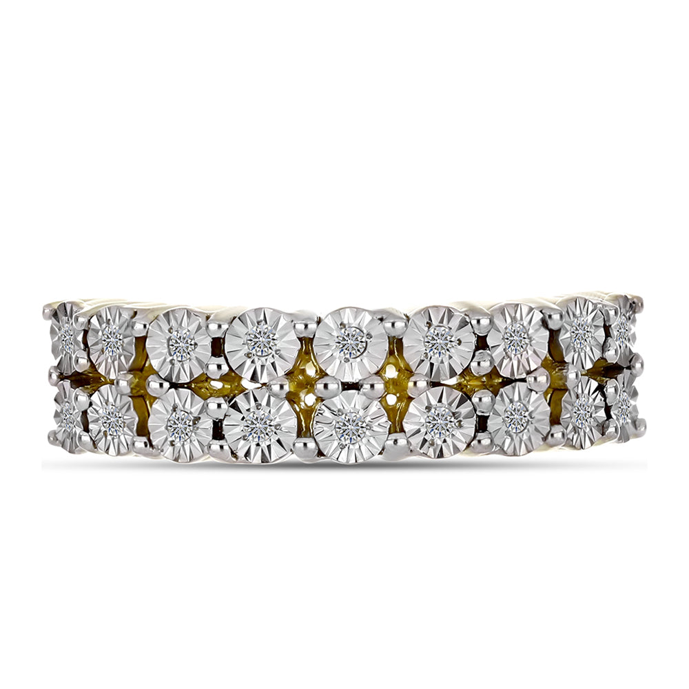 Anillo de Plata Bañada en Oro con Diamante blanco