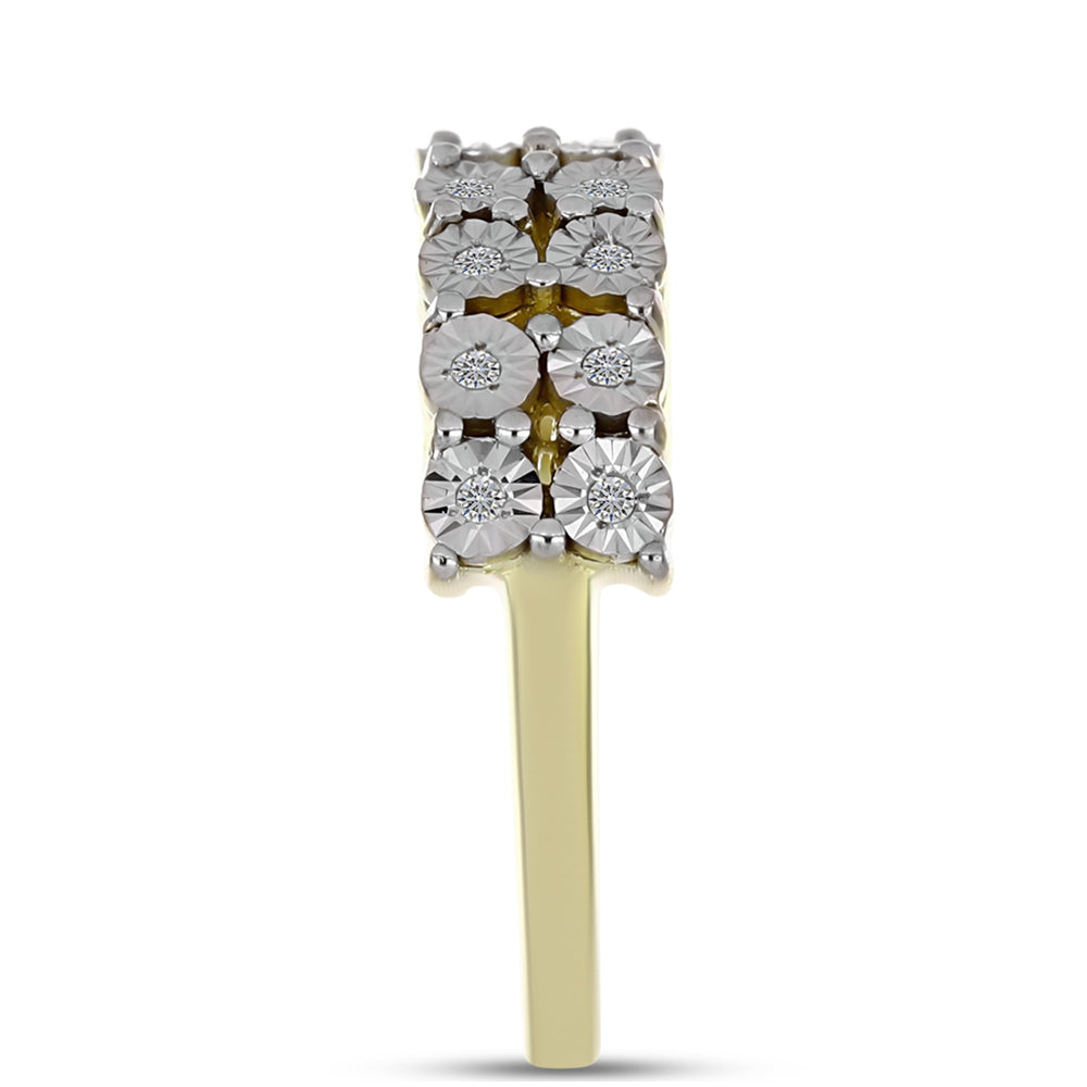 Anillo de Plata Bañada en Oro con Diamante blanco 4 