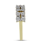 Anillo de Plata Bañada en Oro con Diamante blanco