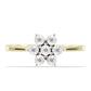 Anillo de Plata Bañada en Oro con Diamante blanco