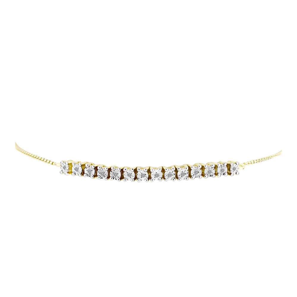 Pulsera de Plata Bañada en Oro con Diamante blanco 2 