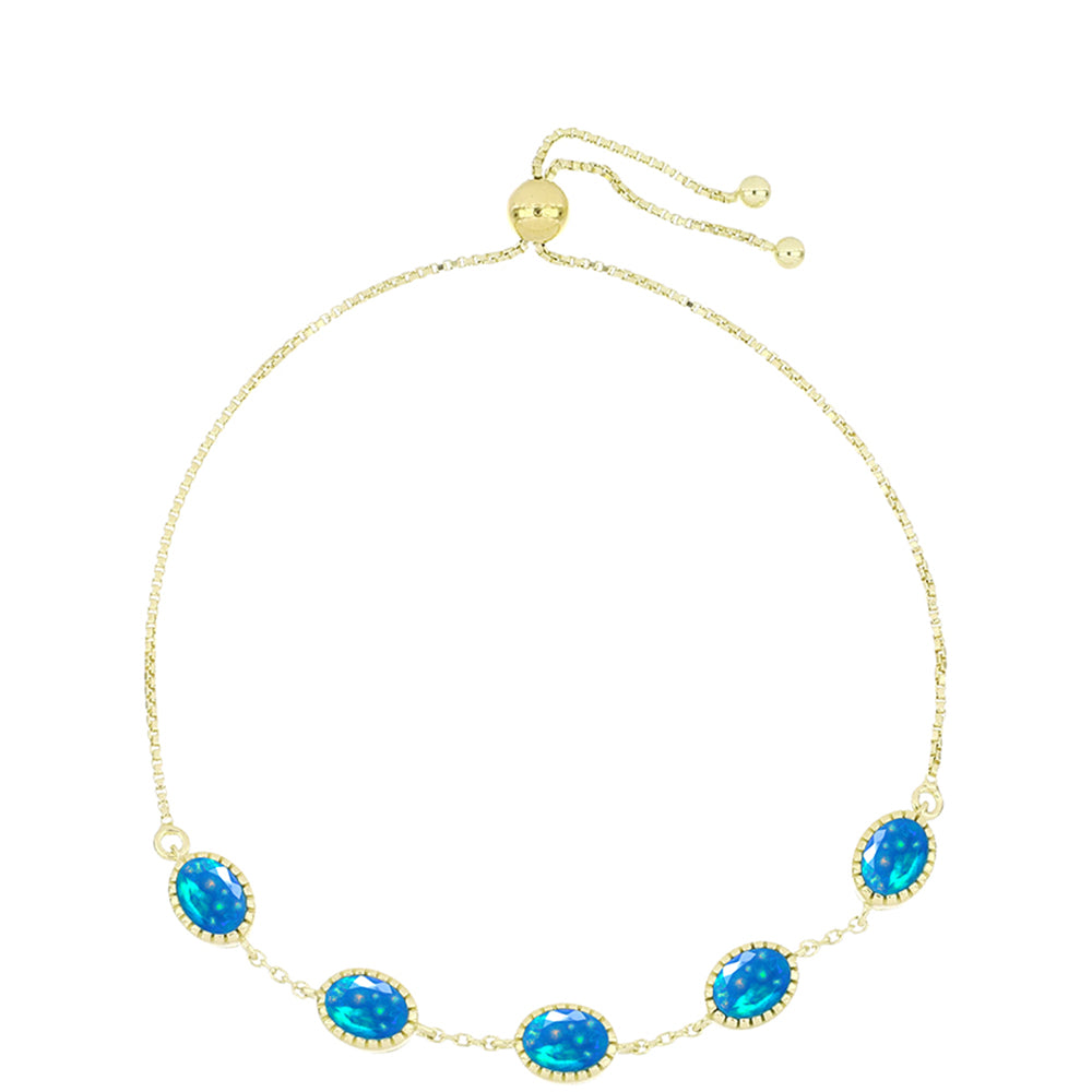 Pulsera de Plata Bañada en Oro con Ópalo Paraíso de Etiopia