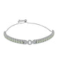 Pulsera de Plata con Amatista Verde y Topacio Blanco