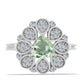 Anillo de Plata con Amatista Verde y Topacio Blanco