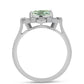 Anillo de Plata con Amatista Verde y Topacio Blanco