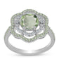 Anillo de Plata con Amatista Verde y Peridoto de Changbai
