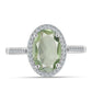 Anillo de Plata con Amatista Verde y Topacio Blanco