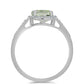 Anillo de Plata con Amatista Verde y Topacio Blanco