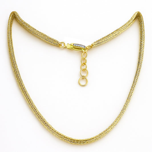 Cadena de Plata Bañada en Oro ( Collar )