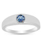 Anillo de Plata con Moisanita azul océano