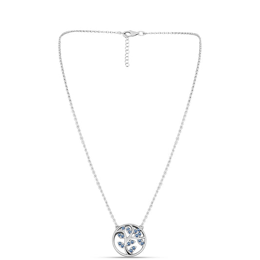 Collar de Plata con Moisanita azul océano