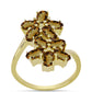 Anillo de Plata Bañada en Oro con Cuarzo Coñac