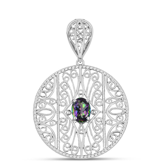 Colgante de Plata con Cuarzo Místico Verde de Brasil