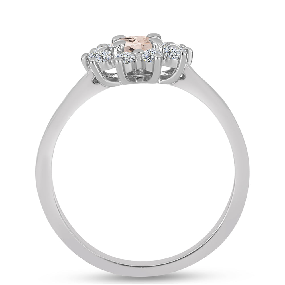 Anillo de Plata con Morganita de Gozareh y Topacio Blanco