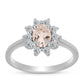 Anillo de Plata con Morganita de Gozareh y Topacio Blanco