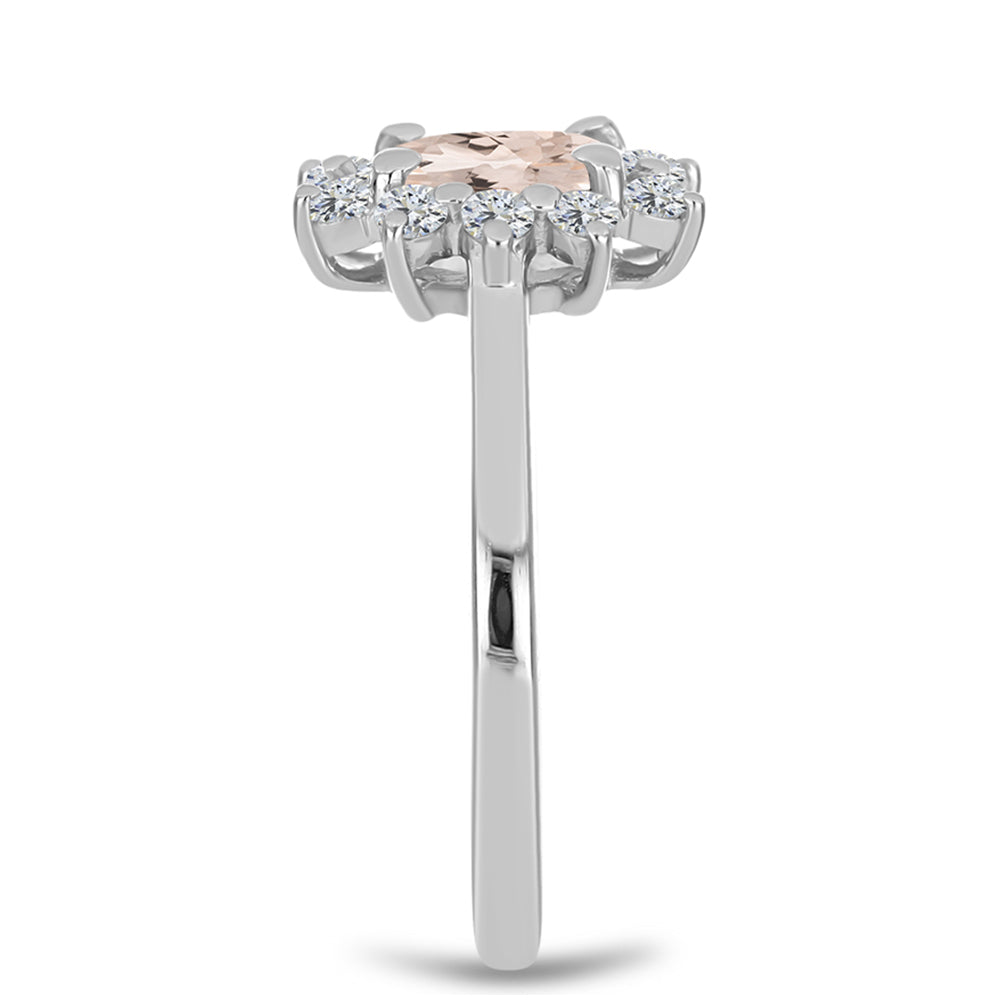 Anillo de Plata con Morganita de Gozareh y Topacio Blanco 4 