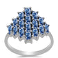 Anillo de Plata con Moisanita azul océano