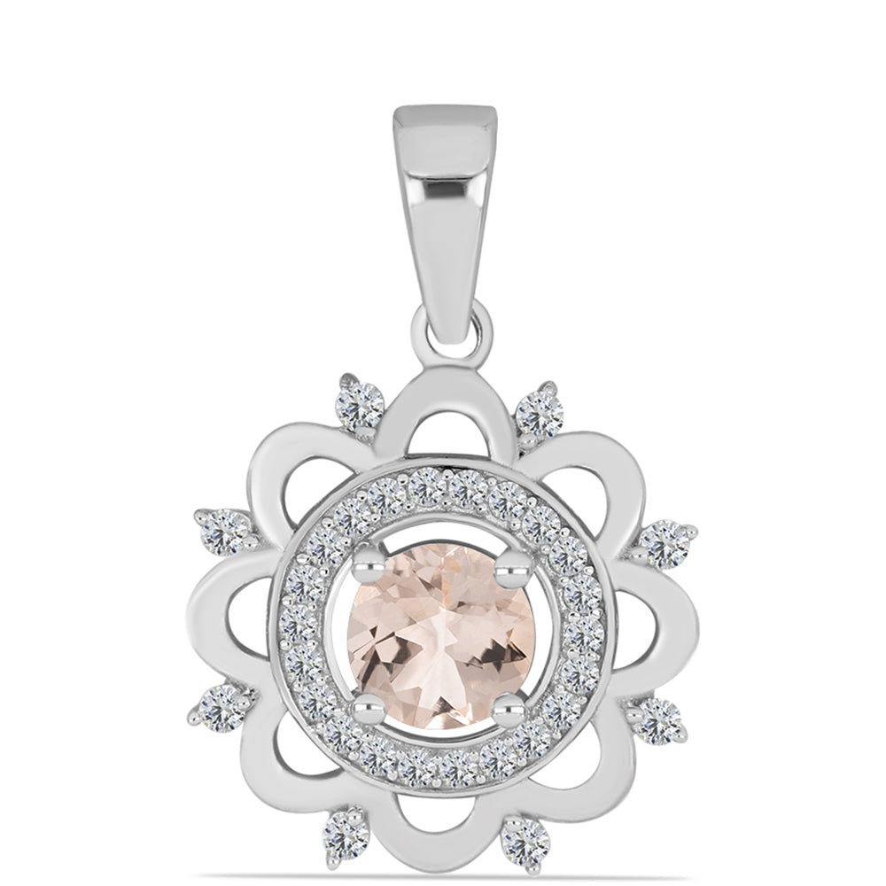 Colgante de Plata con Morganita de Gozareh y Topacio Blanco 1 