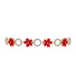 Pulsera de Plata Bañada en Oro con Ágata Roja y Topacio Blanco