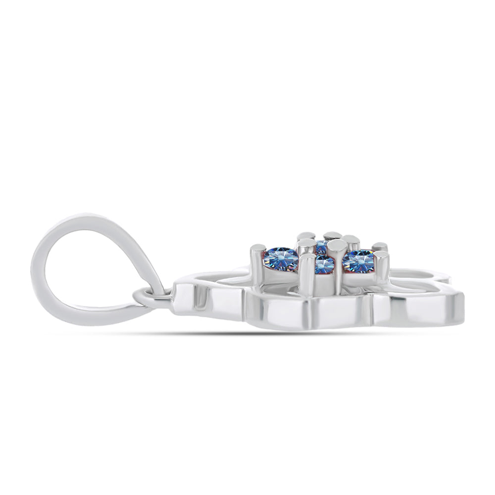 Colgante de Plata con Moisanita azul océano 2 