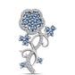 Colgante de Plata con Moisanita azul océano y Topacio Blanco