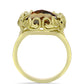 Anillo de Plata Bañada en Oro con Cuarzo Coñac