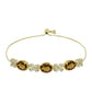 Pulsera de Plata Bañada en Oro con Cuarzo Coñac y Topacio Blanco