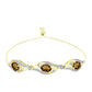 Pulsera de Plata Bañada en Oro con Cuarzo Coñac y Topacio Blanco