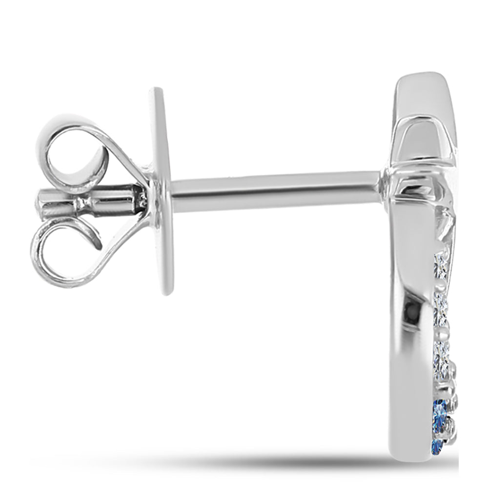 Pendientes de Plata con Moisanita azul océano y Topacio Blanco 2 