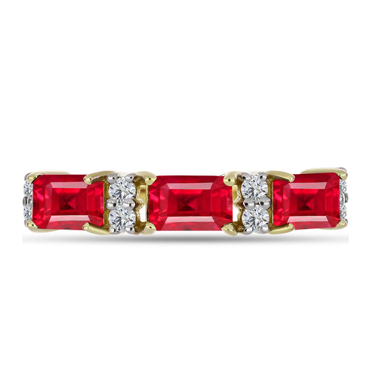 Anillo de Plata Bañada en Oro con Ágata Roja y Topacio Blanco