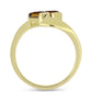 Anillo de Plata Bañada en Oro con Cuarzo Coñac