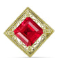 Anillo de Plata Bañada en Oro con Ágata Roja