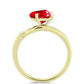 Anillo de Plata Bañada en Oro con Ágata Roja